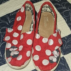 TOMS Kids Red Polka Dot Shoes Minnie Sz. T11